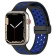 For Apple Watch 38mm Magnetic Buckle Silicone Watch Band(Black Blue) - Watch Bands by PMC TechLife | Online Shopping South Africa | PMC TechLife