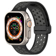 For Apple Watch Series 9 45mm Magnetic Buckle Silicone Watch Band(Black Grey) - Watch Bands by PMC TechLife | Online Shopping South Africa | PMC TechLife