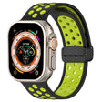 For Apple Watch Series 9 45mm Magnetic Buckle Silicone Watch Band(Black Limes) - Watch Bands by PMC TechLife | Online Shopping South Africa | PMC TechLife