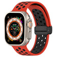 For Apple Watch Series 9 45mm Magnetic Buckle Silicone Watch Band(Red Black) - Watch Bands by PMC TechLife | Online Shopping South Africa | PMC TechLife