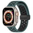 For Apple Watch Series 9 41mm Magnetic Buckle Silicone Watch Band(Olive Black) - Watch Bands by PMC TechLife | Online Shopping South Africa | PMC TechLife