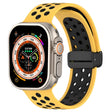 For Apple Watch Series 9 41mm Magnetic Buckle Silicone Watch Band(Yellow Black) - Watch Bands by PMC TechLife | Online Shopping South Africa | PMC TechLife