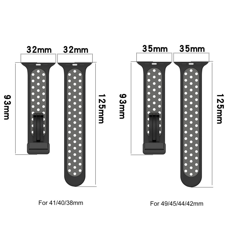 For Apple Watch 5 44mm Magnetic Buckle Silicone Watch Band(Navy White)