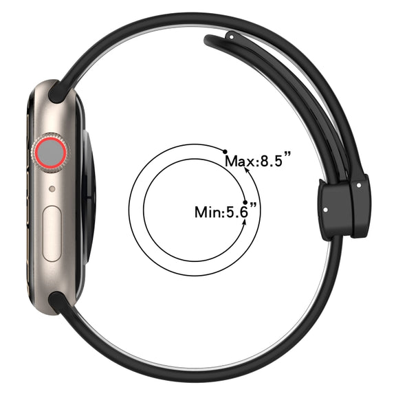 For Apple Watch 38mm Magnetic Buckle Silicone Watch Band(Olive Black)
