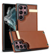 For Samsung Galaxy S22 Ultra 5G Metal Buckle Card Slots Phone Case(Brown) - free shipping - PMC TechLife - Order now!