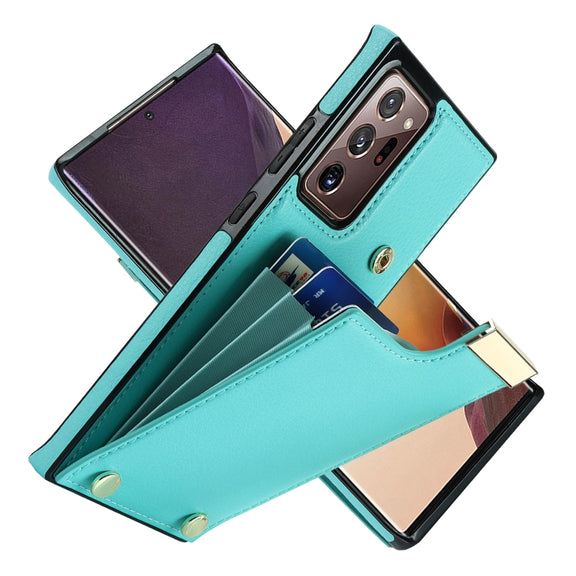 For Samsung Galaxy Note20 Ultra Metal Buckle Card Slots Phone Case(Green)
