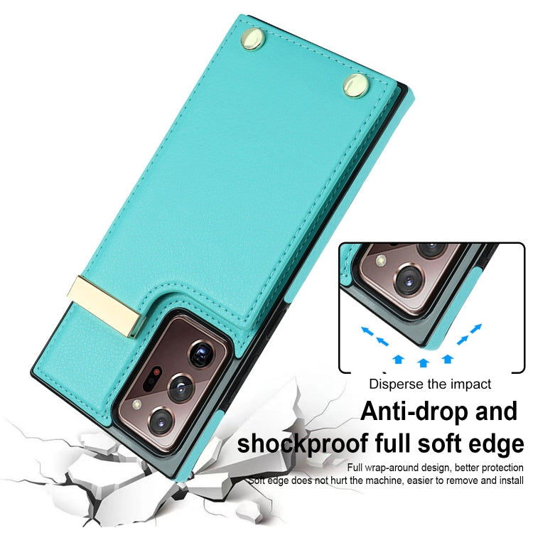 For Samsung Galaxy Note20 Ultra Metal Buckle Card Slots Phone Case(Green)