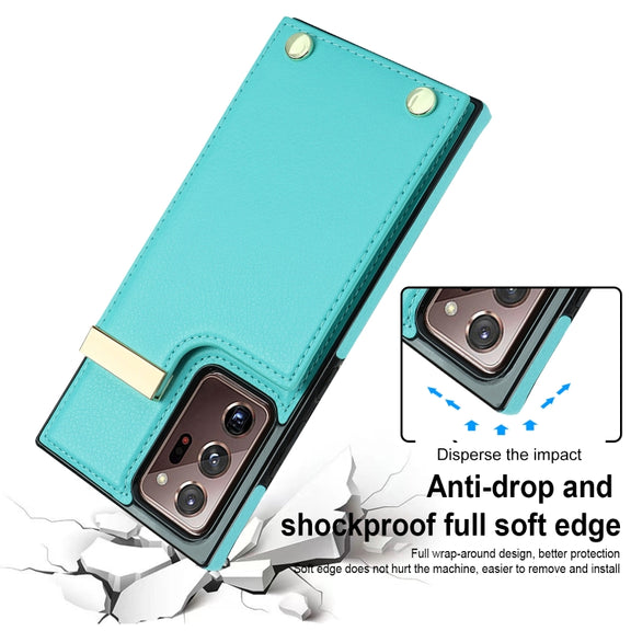 For Samsung Galaxy Note20 Ultra Metal Buckle Card Slots Phone Case(Green)