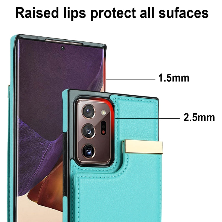 For Samsung Galaxy Note20 Ultra Metal Buckle Card Slots Phone Case(Green)