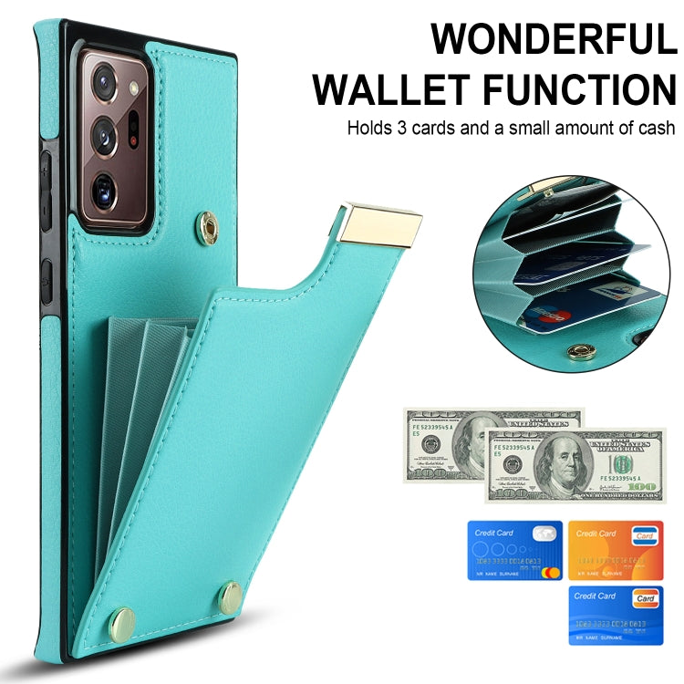 For Samsung Galaxy Note20 Ultra Metal Buckle Card Slots Phone Case(Green)