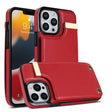 For iPhone 14 Pro Metal Buckle Card Slots Phone Case(Red) - free shipping - PMC TechLife - Order now!