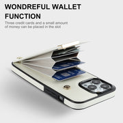For iPhone 12 Pro Max Metal Buckle Card Slots Phone Case(White)