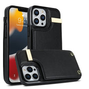 For iPhone 12 / 12 Pro Metal Buckle Card Slots Phone Case(Black)