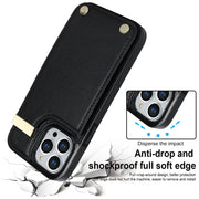 For iPhone 12 / 12 Pro Metal Buckle Card Slots Phone Case(Black)