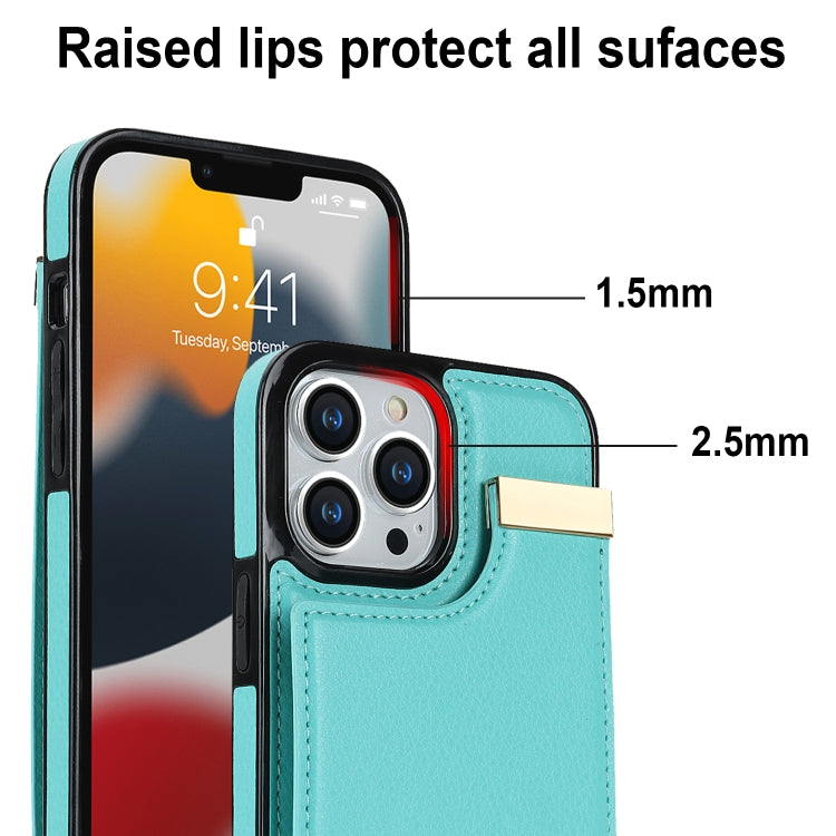 For iPhone 11 Pro Max Metal Buckle Card Slots Phone Case(Green)