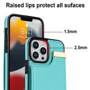 For iPhone 11 Pro Max Metal Buckle Card Slots Phone Case(Green)