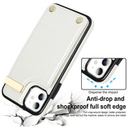 For iPhone 11 Metal Buckle Card Slots Phone Case(White)