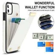 For iPhone 11 Metal Buckle Card Slots Phone Case(White)