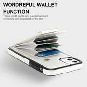 For iPhone 11 Metal Buckle Card Slots Phone Case(White)