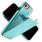 For iPhone 8 Plus / 7 Plus Metal Buckle Card Slots Phone Case(Green)