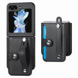 For Samsung Galaxy Z Flip5 Carbon Fiber Wristband Wallet Back Phone Case(Black) - free shipping - PMC TechLife - Order now!