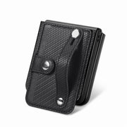 For Samsung Galaxy Z Flip5 Carbon Fiber Wristband Wallet Back Phone Case(Black)