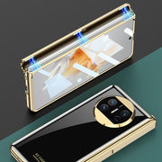 For Huawei Mate X3 GKK Integrated Plating Hinge Folding Phone Case(Black)
