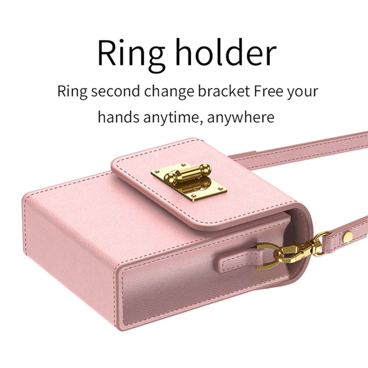 For Samsung Galaxy Z Flip5 GKK Plain Weave Mini Backpack Slim Phone Case with Ring(Black)