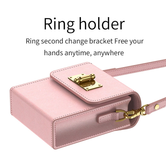 For Samsung Galaxy Z Flip5 GKK Plain Weave Mini Backpack Slim Phone Case with Ring(Black)