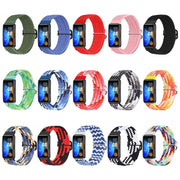 For Huawei Band 8 Nylon Braided Buckle Watch Band(Black White)