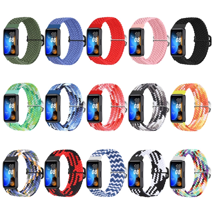 For Huawei Band 8 Nylon Braided Buckle Watch Band(Colorful Orange)