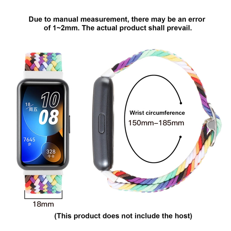 For Huawei Band 8 Nylon Braided Buckle Watch Band(Colorful)
