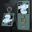 For Samsung Galaxy Z Flip5 GKK Ultra-thin PC Full Coverage Phone Case with Ring Holder / Tempered Film(Dark Green) - free shipping - PMC TechLife - Order now!