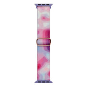 For Apple Watch Ultra 49mm Painted Pattern Nylon Replacement Watch Band(Ladder Purple Blue)