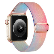 For Apple Watch 8 45mm  Painted Pattern Nylon Replacement Watch Band(Symphony Aurora)