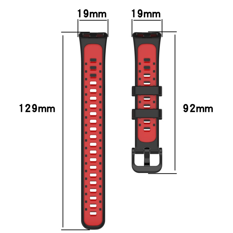 For Huawei Band 8 Two Color Silicone Replacement Watch Band(Cyan White)