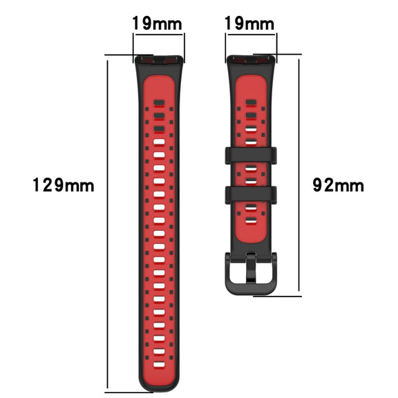 For Huawei Band 8 Two Color Silicone Replacement Watch Band(Cyan White)