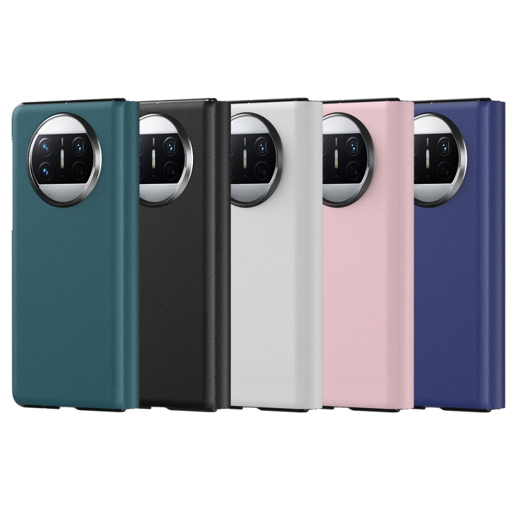 For Huawei Mate X3 Litchi Pattern Foldable Side Window View Protective Phone Case(Green)