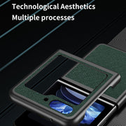 For Samsung Galaxy Z Flip5 Cross Texture All Inclusive Shockproof Protective Phone Case(Blue)