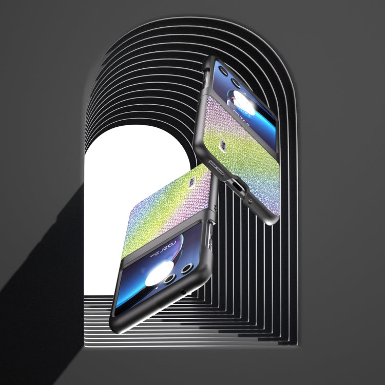 For Motorola Razr 40 Ultra ABEEL Diamond Series Black Edge Phone Case(Rainbow)