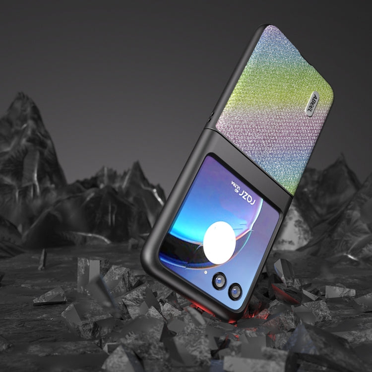 For Motorola Razr 40 Ultra ABEEL Diamond Series Black Edge Phone Case(Rainbow)