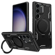 For Samsung Galaxy S23 5G Patronus MagSafe Magnetic Holder Phone Case(Black) - Galaxy S23 5G Cases by PMC TechLife | Online Shopping South Africa | PMC TechLife