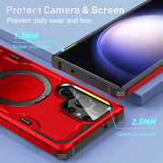 For Samsung Galaxy S23 5G Patronus MagSafe Magnetic Holder Phone Case(Red)
