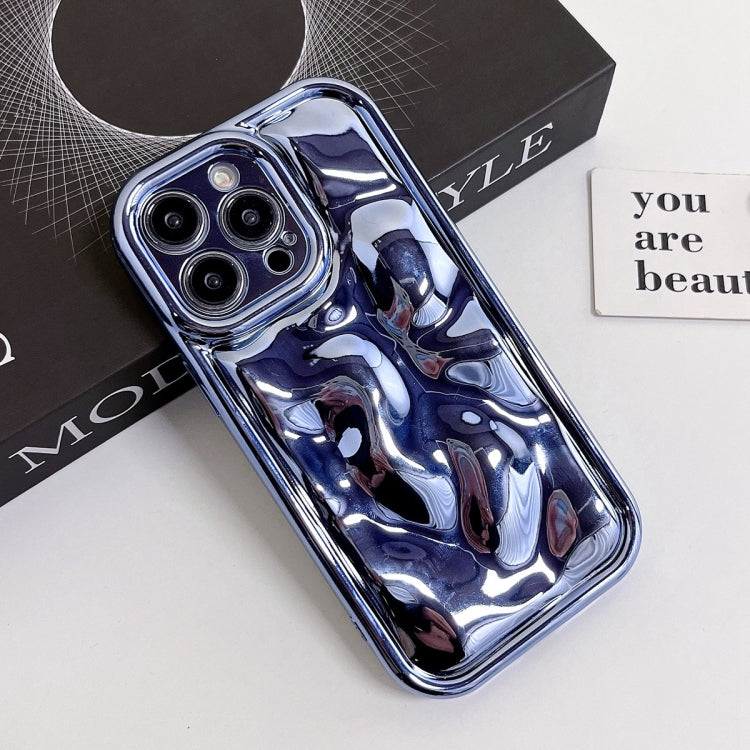 For iPhone 13 Pro Max Electroplating Meteorite Texture TPU Phone Case(Blue)