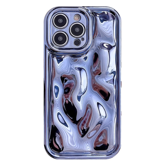 For iPhone 13 Pro Max Electroplating Meteorite Texture TPU Phone Case(Blue)