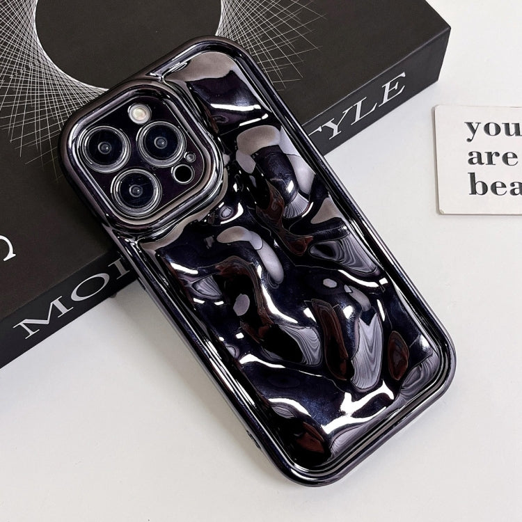 For iPhone 12 Electroplating Meteorite Texture TPU Phone Case(Black)