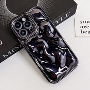 For iPhone 12 Electroplating Meteorite Texture TPU Phone Case(Black)