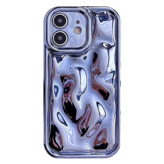 For iPhone 12 Electroplating Meteorite Texture TPU Phone Case(Blue)