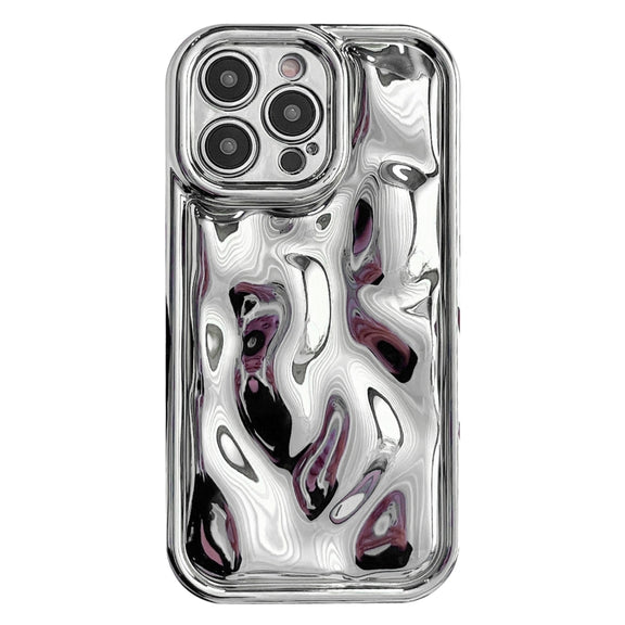 For iPhone 12 Pro Max Electroplating Meteorite Texture TPU Phone Case(Silver)