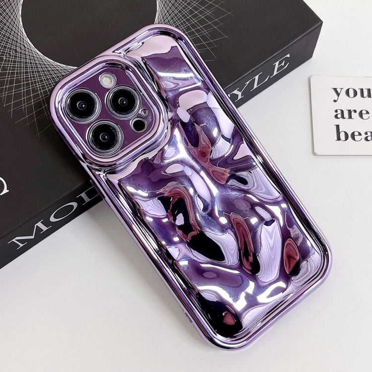 For iPhone 11 Pro Electroplating Meteorite Texture TPU Phone Case(Purple)
